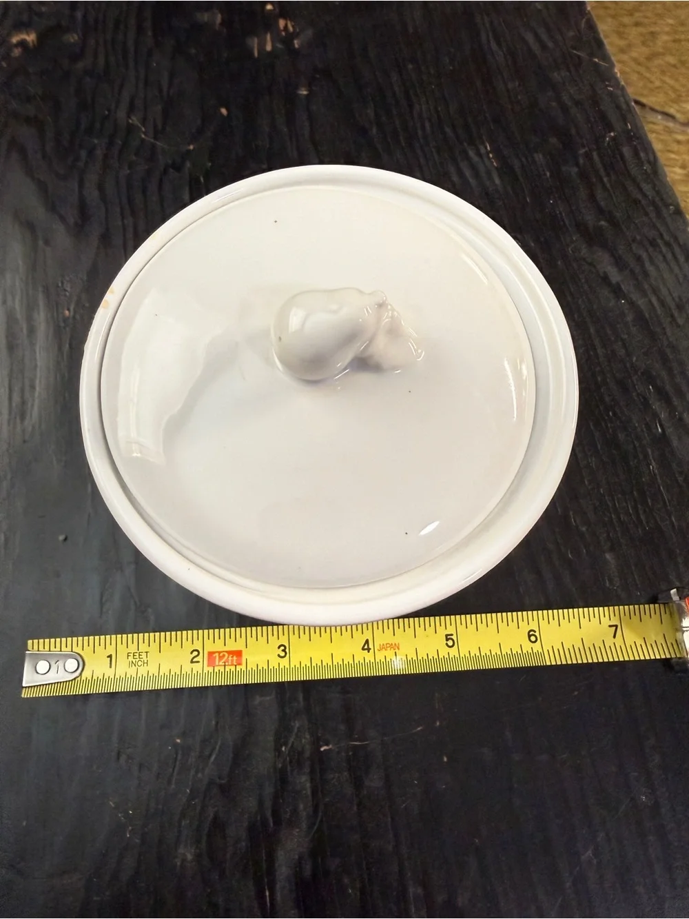 Lilian Vernon White Covered Ceramic Serving Dish with Leaf Relief